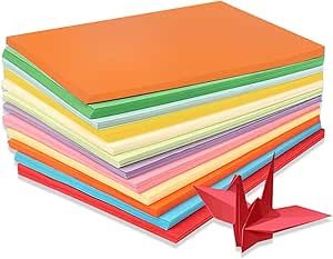 RIVIEVAL Coloured Paper A4 Coloured Paper 100 Sheets Coloured A4 Pack Assorted 70gsm Handmade Origami Paper Pastel Paper Cardstock for Kids, Adults, Beginners, DIY Arts and Crafts Colorful Projects