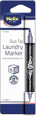 Helix Dual Tip Fabric and Laundry Permanent Marker Pen - Black