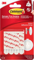 Command Medium Adhesive and Mounting Refill Strips, 10 Strips - Damage Free Hanging - Holds up to 3.4 kg, White
