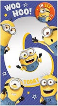 Age 6 Minions Card, Happy 6th Birthday Card Minions, Despicable Me Age 6 Birthday Card, 6th Birthday Card