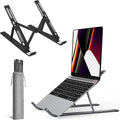 Roe Tenpo Adjustable Laptop Stand for Desk, 6-Angle Laptop Riser Portable Laptop Holder, Air-Ventilated Cooling Notebook Stand for Compatible with MacBook Air, Pro, Dell 10-15.6” (Black)