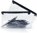 2 Pcs Clear Pencil Case for Exams, Transparent See Through Exam Pencil Case Clear with Zipperfor Girls Boys Exams Stationary (PVC)