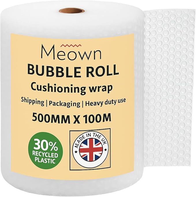 Meown Bubble Wrap 500mmx100m - Premium Quality Bubble Wrap Roll - Packaging Material for Shipping and Storage, Protect Your Goods with Ease