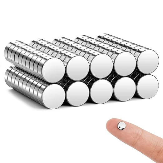 100 Pack 5 mm x 2 mm Magnets for Crafts, Whiteboard Magnet, Small Magnet, Magnetic Flat, Tiny Round Magnets for Fridge, Crafts, Kitchen, Cabinet, DIY, Tools