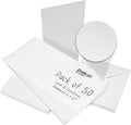 Craft UK, 50 Hammered Blank Cards and Envelopes for Card Making, 300gsm, Made in the UK, Lasting Quality, White, 6 x 6-Inch