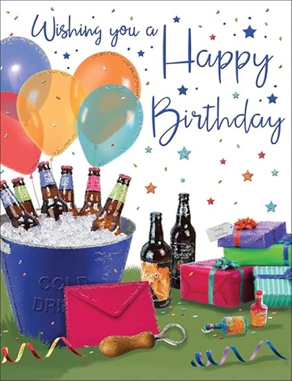 Piccadilly Greetings Regal Publishing Birthday Card Male - 8 x 6 inches, grey|blue