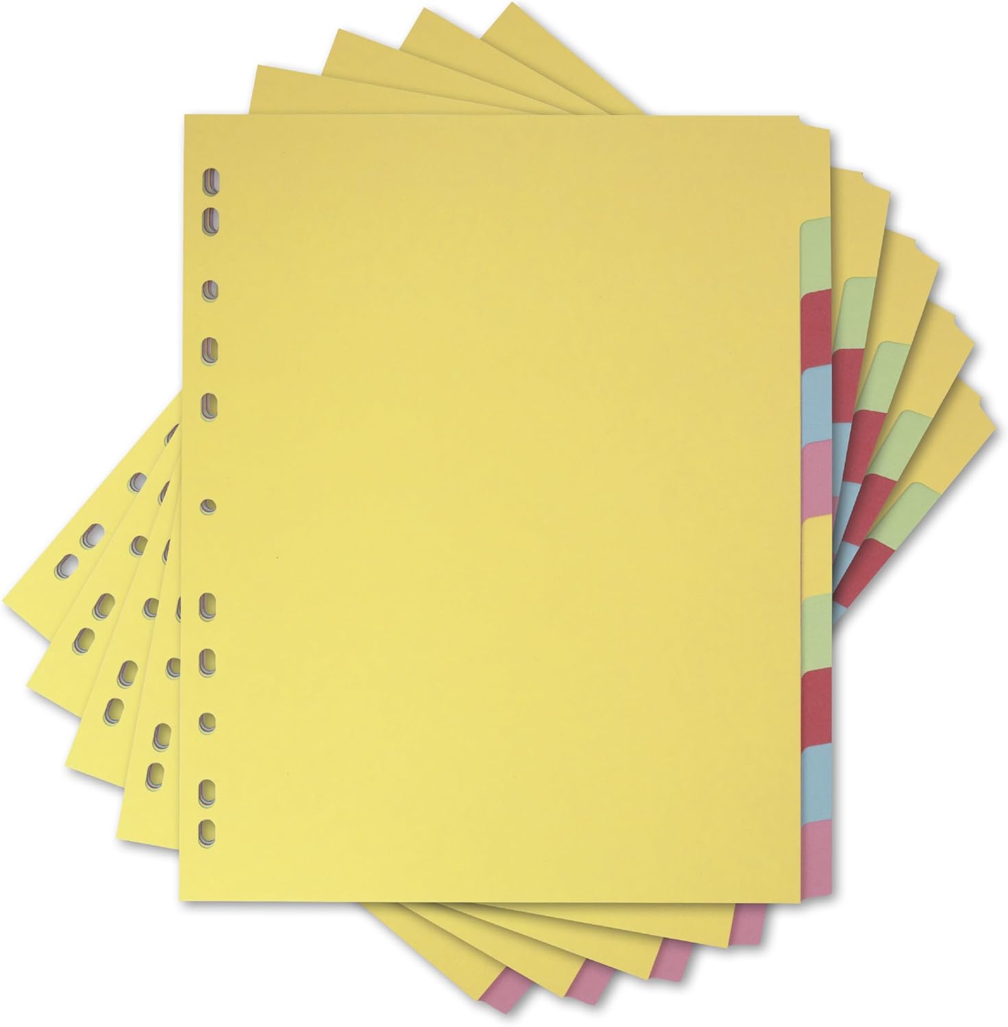 Elba A4+ Yellow 10 Part File Dividers, 5 Pack for Office School & Home Organisation, Durable Filing Dividers Suitable for Punched Pockets