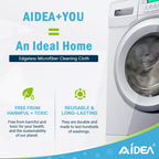 AIDEA Microfibre Cleaning Cloths, Pack of 8, Reusable Lint-Free, 30×30 cm, Grey