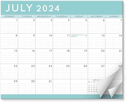 S&O Teal Magnetic Fridge Calendar from July 2024-December 2025 - Tear-Off Refrigerator Calendar to Track Events & Appointments - 18 Month Magnetic for Fridge for Easy Planning-8"x10" in.