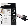 VELCRO Brand Heavy Duty Stick On Tape Cut-to-Length Industrial Extra Strong Double Sided Hook & Loop Self Adhesive Tape Perfect for Room Décor & Home, Office, Garage Use Black 50mm x 1m