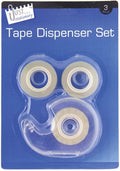 Just stationery Tape Dispenser Set, 3 Rolls, 6002