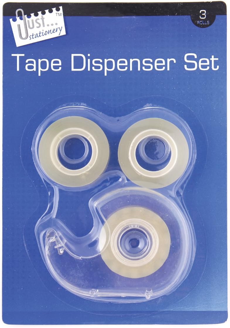 Just stationery Tape Dispenser Set, 3 Rolls, 6002