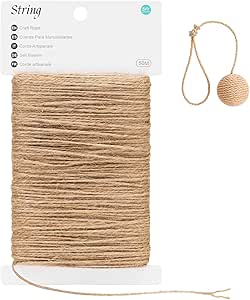 G2PLUS 2MM Jute Twine, 50M Brown Natural Garden String, 2 Ply Natural Jute String for DIY Craft & Gardening
