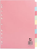 Q-Connect 10-Part Subject Divider Multi-Punched A4