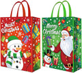 VEYLIN Christmas Large Gift Bags, 2 Pack Xmas Present Bag Extra Large Santa Gift Sack Bag Wrapping Decoration (19.2 x 6.6 x 25.5 Inch)
