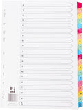 Q-Connect Multi-Punched A-Z 20-Part Reinforced Multi-Colour A4 Index Pre-Printed Tabs