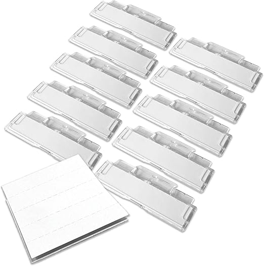 Habercrafts 50 Clear Plastic Suspension File Tabs & Inserts - Hanging File Tabs & Repositionable Label Inserts for Suspension Folders