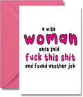 Funny Leaving Card for Women, Adult Humour, New Job, Office Banter, Rude Farewell, Work Colleague Goodbye, Hysterical Co-Worker Send-Off N25