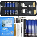 Drawing Pencil Artist Drawing Material Kit, Art Supplies with Sketching Graphite Pencils & Charcoal Pencils for Kids, Adults Professional, 36 Pieces
