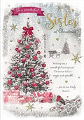 Piccadilly Greetings Piccadilly Greetings Photo Christmas Card Sister,red|beige|brown|grey ,9 x 6 inches