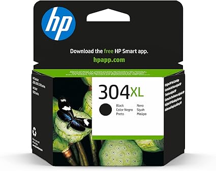 HP N9K08AE 304XL High Yield Original Ink Cartridge, Black, Packaging may vary, Pack of 1