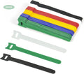 60 Pieces Velcro Cable Ties, Reusable Cable Tie, Adjustable Straps Tidy Wrap Hook and Loop Fastening Wire Ties for PC Computer Electronics Home Office Cable Organiser