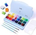 HIMI Gouache Paint Set, 36 Colors x 12ml Twin Jelly Cup Design with 3 Paint Brushes and a Palette in a Carrying Case Perfect for Artists, Students, Gouache Opaque Watercolor Painting