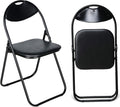 Nyxi Paris Faux Leather Padded Folding Chair Home Office Dining Chair (1 x Chair, Black)