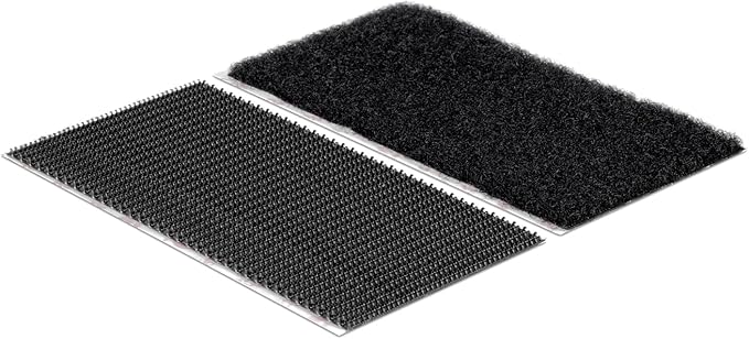 VELCRO® Brand | Heavy Duty Stick On Strips | Industrial Strength Double Sided Hook & Loop Self Adhesive Strips Perfect for Room Décor & Home, Office, Garage Use | Black | 50mm x 100mm | Set of 2