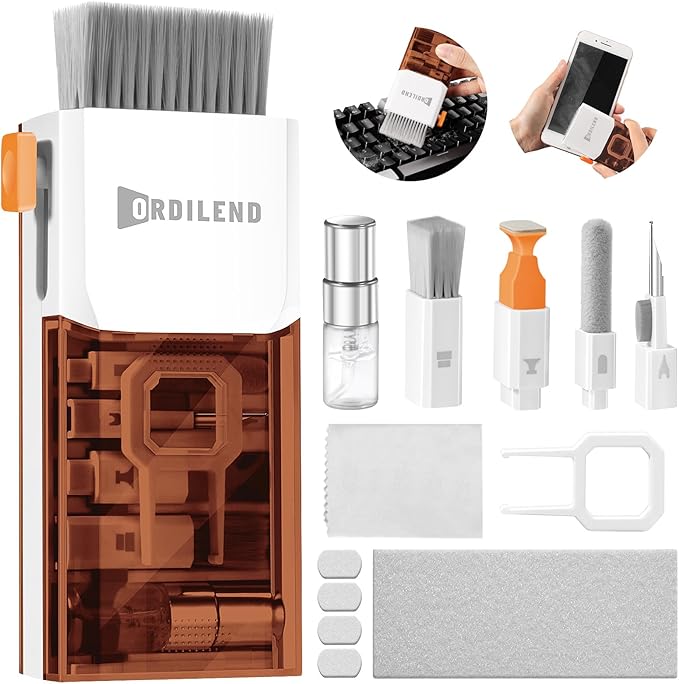 Keyboard Cleaner Laptop Cleaning Kit, All-in-One Keyboard Cleaning Kit, Laptop Cleaner Tool for MacBook iPad iPhone Computer, Portable Electronics Brush Tool for Tablet PC Camera Lens Earbuds Monitor