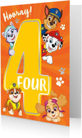 Danilo Promotions Official Paw Patrol Age 4 Birthday Card, Multi, PA077