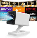 Mini Projector with WIFI 6 and Bluetooth, 4K 1080P Support Portable Projector 180° Rotatable 130'' Screen Movie Projector Auto Keystone Compatible for Laptop, PC, Smartphone