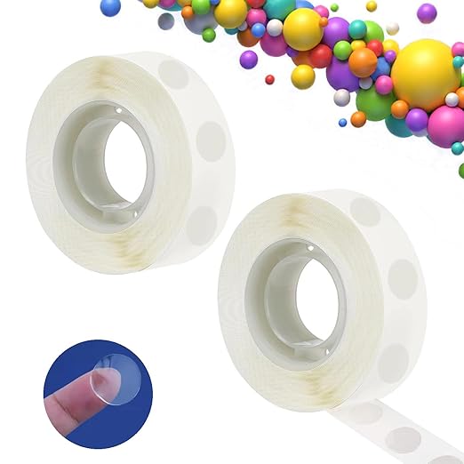 Goosky 600pcs Balloon Glue Dots, Removable Balloons Sticky Spots, Extra Strong Glue Dots Double Sided for Birthday Party Wedding Christmas Balloon Decorations DIY