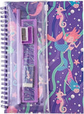Enchanted Mermaid Girl's Notebook Set - A5 Spiral Notebook with Stationery, Ruler, Eraser and Sharpener | Perfect Present for Students | Handy and Durable Cover for Protection | Mermaid Theme
