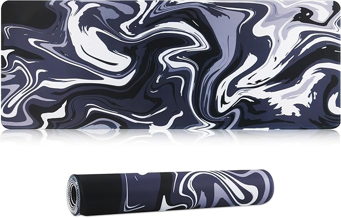HoYiXi Gaming Mouse Pad Extra Large Computer Keyboard Mouse Mat Desk Pad Soft Smooth Surface and Anti-Slip Rubber Base Soft Cloth XXL Mouse Pad 600 x 300 x3 MM (SOM002),BK