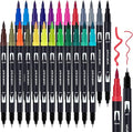 Dual Tip Brush Pens for Adult Colouring Books, 24 Colouring Pens for Bullet Journal, Coloured Pens Fineliners Felt Tip Pens , Adult Colouring Pens Journal Pens for Drawing, Lettering, Calligraphy