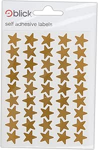 Blick Labels, Metallic Gold, Self Adhesive Stickers, Stars, 14mm, 135 Labels, for Home, Office, Family, School, Holiday Calendar Organising, Planner, Rewards Chart, Colour Coding