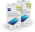 ZEISS Anti-Bacterial Smartphone Screen Wipes, for Computers, Cameras and Binoculars, Individually Packed Single Use Disposable Cloths in Sachets, 70 Percent Alcohol, White, One Size (pack of 2)