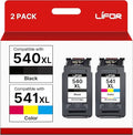LIFOR 540XL Black 541XL Colour Replacement for Canon 540 and 541 Ink Cartridges for Canon 540 541 Printer Ink for Pixma TS5150 MG3600 TS5151 MG3650S TS5100 MG4250 MG3650 MX475 MG3250