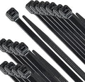250 Pack of Black Cable Ties, 300mm x 4.8mm, 12" Tie Wraps - Self Locking, Heavy Duty Nylon Zip Ties for Home Office Garage and Workshop
