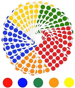 840 Pcs Coloured Dot Stickers, 20mm Coding Sticker Labels, Round Circle Self Adhesive Stickers for Paper Scrapbook Calendar Decorations (35 Sheet)