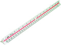 Helix 300mm Metric Triangular Scale Ruler, Red