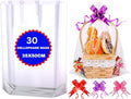 MAARA Clear Cellophane Bags Large, Pack Of 30, Clear Gift Bags (35x50CM/14"X20") With 30 Pull Bows, Large Cellophane Basket Hamper Wrap For Packaging