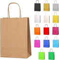 Thepaperbagstore 10 Brown Small Paper Party Bags With Handles - 18x22x8cm - Colourful Paper Gift Bags for Kids and Adults Parties, Birthdays, Weddings, Baby Showers, Hen Parties and Sweets
