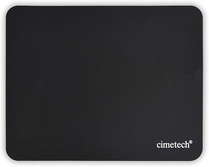cimetech Mouse Mat Office Mouse Pad Mousepad 23 x 18 cm Ultra Thin Improves Speed and Accuracy, Non-Slip Rubber Base, Textured, Wear-Resistant, Washable, Black