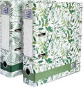 Oxford A4 Lever Arch Files, Leaves Pattern, 2 Pack of Matte Paper on Board, 70mm Spine Holds Up to 560 Sheets