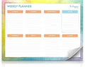 SOL Weekly Planner Pad for Scheduling & Time Management, 52 Sheets Tear-Off Design, 27x19cm Oraganises Schedules, Academic Planning, Personal Journal & Meal Plans, Ideal for Desk, Office and Home Use