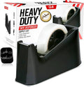 G4GADGET Heavy Duty, Tape Dispenser - Weighted, Non-Skid Rubber Base - High-Quality, Sharp Cutting Blade - Black, Desktop Adhesive Distributor - Uniform Cutting - One Hand Dispensing