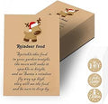 50Pcs Reindeer Food Bags, Empty Reindeer Food Bags, Add Your Own Magic Reindeer Food Reindeer Dust Small Kraft Paper Brown Envelopes with Christmas Xmas Stickers