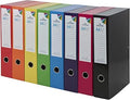 URBNLIVING 10 x A4 Foolscap Box Files Set - Assorted Colours with Secure Spring Clip & Press-Button Closure for Document Storage - Organiser for Home, School, and Office Use